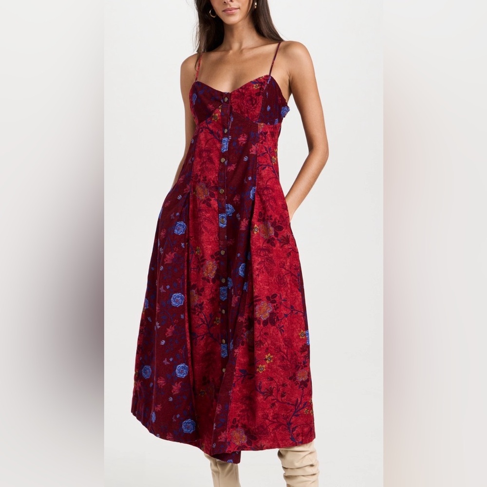 Size L cord floral free people midi